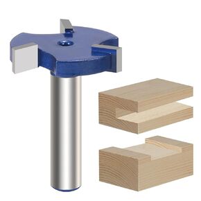 CNC Spoilboard Surfacing Router Bit, 1/4 Inch Shank Slab Flattening Router Bit, 3 Wings Carbide Rabbet Slot Cutter for Woodworking, Wood Planing (1'' D, 1/4'' H)