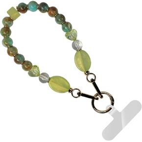 Save the Girls Clip & Go Brilliant Beads Wristlet - Hands Free Cell Phone Wristlet Carrier - Multifunctional Women’s Bracelet or Necklace Clip On Strap for Purse (Blue-Green Swirl)