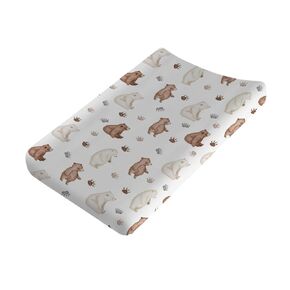 Woodland Bear Changing Pad Covers Baby Bears Paws Diaper Changing Pad Covers for Girls or Boys Cute Animals Ultra Soft Breathable Stretch Diaper Change Table Pad Covers 32''x16''