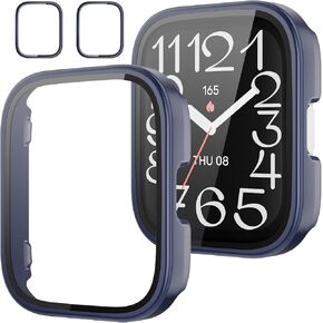 Screen Protector Case for Amazfit Bip 5 Unity Smartwatch, 2-Pack Hard PC Bumper Full Face Cover Protective Case Accessories for Amazfit Bip 5 Unity Men Women (Clear+Clear)