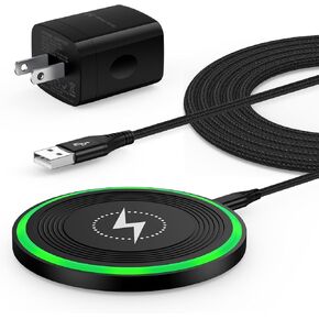 Fast Wireless Charger Pad for Samsung Galaxy S24 Ultra S23 FE S22 S21 S20 S9 Z Fold/Flip 6,15W Samsung Charging Station Mat with QC Adapter for iPhone 15 14 13 12 11 Pro Max,Google Pixel 8a 7a 8 7 Pro