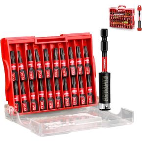 10 Pieces 6 In. T25 Impact Tough Magnetic Screwdriver Bit Set, #25 Torx Head Power Bits, S2 Alloy Steel Star Bits with Storage M-Box