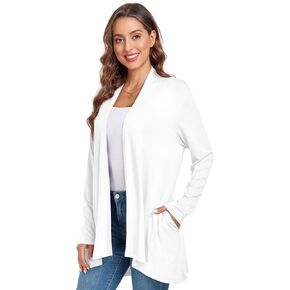 ADANIKI Women Lightweight Womens Cardigan Sweaters with Pocket Long Sleeve Open Front Casual Loose Shrugs