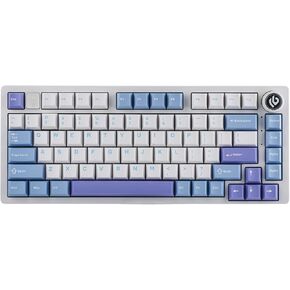 EPOMAKER x LEOBOG Hi75 Aluminum Alloy Wired Mechanical Keyboard, Programmable Gasket-Mounted Gaming Keyboard with Mode-Switching Knob, Hot Swappable, NKRO, RGB (White Purple, Nimbus V3 Switch)