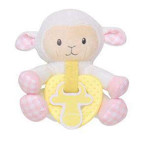 Magic Years 5 inch Plush Paci-Pal with Rattle and Detachable Teether for Baby, Black and White Cow