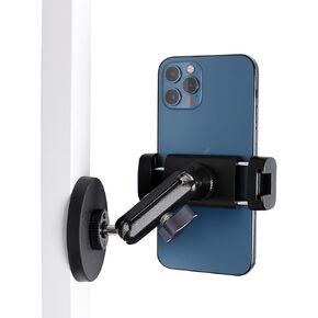 Gym Magnetic Phone Holder Mount with 360° Adjustable Dual Ballhead Magic Arm, Magnet Base Phone Mount for Gym Equipment, Refrigerator, or Any Ferrous Metal Surface, Compatible with All Smartphones