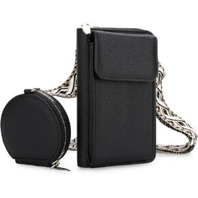 DOB SECHS Leather Small Phone Wallet Purse Cross Body for Women with Mini Coin Bag Pouch Travel Side Purses