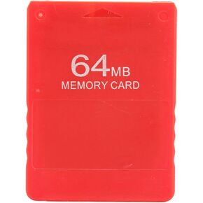 Game Memory Card, 64MB PS2 High Speed Game Memory Card Supports All Games and FMCB1.966 for PS2(red)