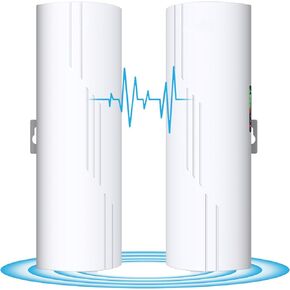 Gigabit Wireless Bridge,5.8GHz WiFi Bridge Point to Point Outdoor CPE, 3KM Long Range Ethernet Bridge with 100Mbps/1000Mbps LAN Ports,24V PoE Adapter, 16dBi High-Gain Antenna