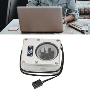 3pin Interface PC Water Cooling Meter LCD Display, G1/4 Thread Acrylic Monitor, Suitable for Most Computer Cooling Pipes or Connectors (Black)