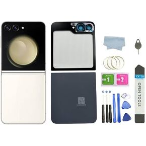 Galaxy Z Flip 5 Back Glass Replacement for Samsung Galaxy Z Flip 5 Back Cover Glass with Pre-Installed Tape and Camera Lens+Tools (Graphite)