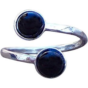 Recycled Vintage 1940's Red Beer Bottle Hammered Sterling Silver Adjustable Bypass Ring in Kuwait