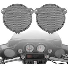 TDZ Black Metal Batwing Fairings Front Mesh Speaker Grill Replacement for 2014-2023 Harley Touring Electra Street Glide Ultra Limited & Trike