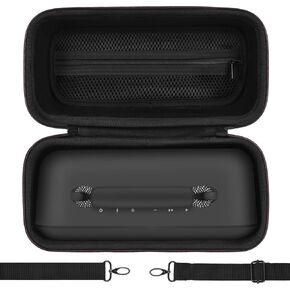 Portable Shell Case for Bose SoundLink Max Speaker, Hard Carrying Bag, Waterproof Travel Case with Shoulder Strap and Handle - Black