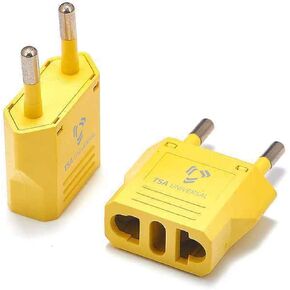 United States to Chile Travel Power Adapter to Connect North American Electrical Plugs to Chilean Outlets for Cell Phones, Tablets, eReaders, and More (2-Pack, Black)