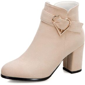 Block Heel Ankle Boots with Fashion High-Heeled for Women
