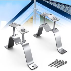 2 PCS Wall Mount Pair for TV Antenna Mast Brackets,Heavy Duty 3" Antenna Wall Mount Bracket for Weather Station and Amateur Antenna,Antenna Mast Mount Bracket,Adjustable Antenna Mast Mount Up to 2.5"