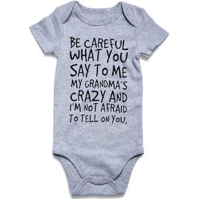 UNICOMIDEA Baby Boys Girls Romper Letter Printed Newborn Outfit Short Sleeve Bodysuits 0-12 Months