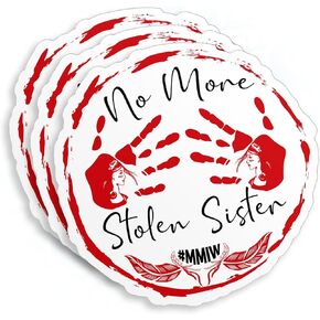 (3Pcs) MMIW Sticker No More Stolen Sisters Missing Murdered Indigenous Sticker Woman Face Hands Design 3" Vinyl Die-Cut Stickers for Book Water Bottle Laptop Gifts for Kids Boys Girls 3 Inches