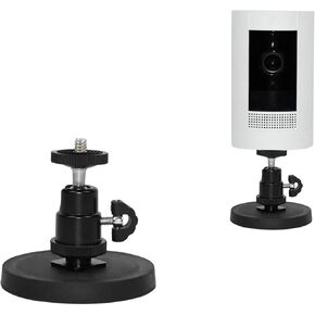 Magnetic Mount for Indoor and Outdoor Security Cameras, Magnetic Camera Wall Mount Compatible with Ring Stick Up Cam Battery, No-Drill Adjustable Magnetic Mount with 1/4" Thread for Metal Surface