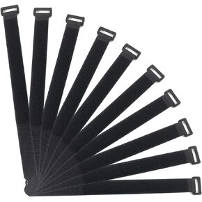 20 Pack 1"x 16" Hook and Loop Reusable Fastening Cable Tie Down Straps, Adjustable Multi-Purpose Durable Functional Hook Loop Securing Straps with plastic D-ring buckle Buckle