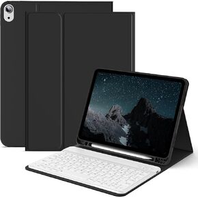 JKSML New iPad Air 11 inch M2 Case with Keyboard, 10.9 inch iPad Air 5th/4th Generation Case with Pencil Holder and Detachable Wireless Bluetooth Keyboard (Quick Connection), Auto Wake/Sleep, Gray
