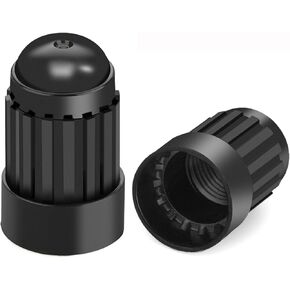 Black Tire Valve Stem Caps Plastic Air Dust Stem Covers with Gasket Universal Long Valve Caps for TPMS20008丨Dustproof, Airtight Seal丨All-Weather, Leak-Proof, Air Protection丨Light-Weight (8 Pack)