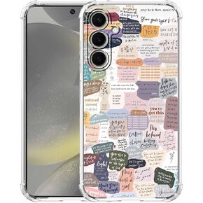 Black Halloween Clear Case for Samsung Galaxy S24+,Pumpkin Skull Bat Pattern for Men Women,Trendy Transparent Soft TPU Bumper Case for Galaxy S24 Plus
