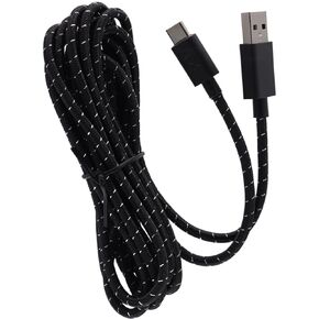 Deal4GO 9FT Durable Braided USB C Type Charging Cable Cord Replacement for Xbox Elite Series 2|Series X S|PS5|Switch Pro Controller, Black & White