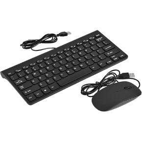 Wired Keyboard and Mouse, Ultra-Thin USB Keyboard Optical Mouse Mice Set ComboFull Size Wire Corded Keyboard Mouse Combo Set with Number Pad for Laptop,PC,Desktop(Black)