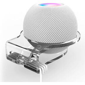 HUAYUWA Transparent Circular Wall Mount Bracket Audio Stand Holder Compatible with Homepod Mini Smart Audio with Built-in Cable Management