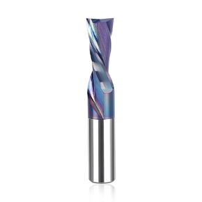 SpeTool Downcut Spiral CNC Router Bit, 1/2 Inch Shank 1/2 Inch Cutting Diameter 1-1/4 Cutting Length, TAC Coated Solid Carbide End Mill for Wood Carving