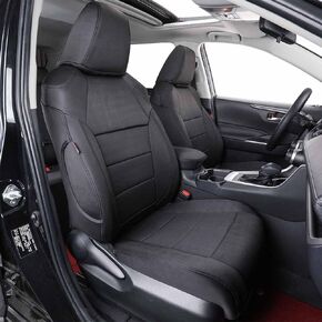 أغطية مقاعد EKR ملائمة حسب الطلب لسيارة Toyota Prius LE,XLE,Limited,LEco,Nightshade 2016 2017 2018 2019 2020 2021 2022 - جلد (أسود)