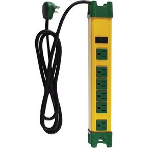 GoGreen Power GG-26114 - 6 Outlet Metal Surge Protector, Yellow/Green