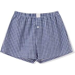 Y2k Women Pajamas Shorts Low Rise Pj Sleep Shorts Plaid Boxer Sleeping Shorts Sleepwear Micro Bottoms Lounge Shorts