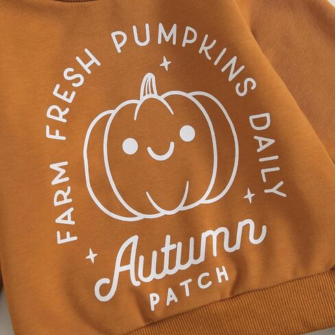 Ynibbim Halloween Baby Boy Girl Outfit قمصان وسراويل اليقطين لحديثي الولادة بأكمام طويلة وبلوزات مجموعة ملابس الأطفال الصغار in Kuwait