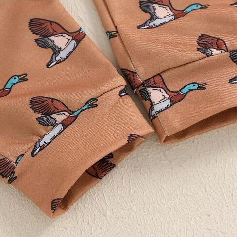 Kids Baby Boys Duck Hunter Clothes Mallard Duck Sweatshirt Pullover Solid Color Pant 2Pcs Toddler Hunting Baby Outfit in Saudi Arabia