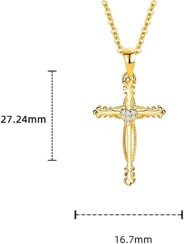 SRHVJ Cross Necklace for Women Girls 925 Sterling Silver 18K Gold Cross Necklaces Dainty Gifts for Valentine's Day, Birthday or Anniversary in Saudi Arabia