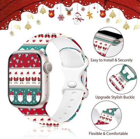 عبوتان من أحزمة عيد الميلاد الهالوين المتوافقة مع سوار ساعة Apple 45 44 مم 49 مم 42 مم iWatch SE Series 9 8 7 6 5 4 3 2 1 Ultra 2 /1 حزام للنساء والرجال، سيليكون ناعم للعطلات على شكل قرع شبح رياضي in Saudi Arabia