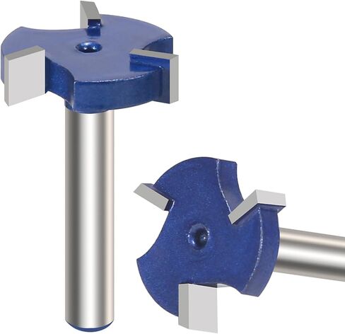 CNC Spoilboard Surfaceing Router Bit، 1/4 بوصة عرقوب بلاطة تسطيح راوتر بت، 3 أجنحة كربيد فتحة أرنب القاطع لأعمال النجارة، تخطيط الخشب (1 بوصة عمق، 1/4 بوصة ارتفاع) in Kuwait