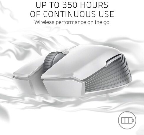 Razer Atheris Ambidextrous Wireless Mouse: 7200 DPI Optical Sensor, 350 Hr Battery Life, USB Wireless Receiver & Bluetooth Connection, Mercury White in Saudi Arabia