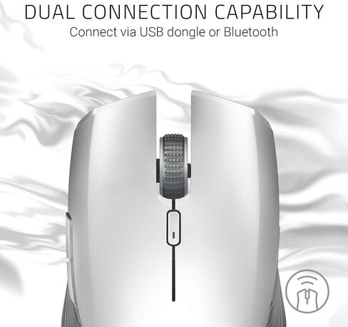 Razer Atheris Ambidextrous Wireless Mouse: 7200 DPI Optical Sensor, 350 Hr Battery Life, USB Wireless Receiver & Bluetooth Connection, Mercury White in Saudi Arabia
