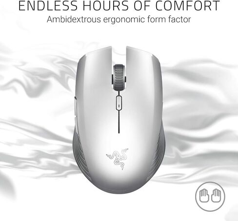 Razer Atheris Ambidextrous Wireless Mouse: 7200 DPI Optical Sensor, 350 Hr Battery Life, USB Wireless Receiver & Bluetooth Connection, Mercury White in Saudi Arabia