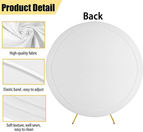7.2FT Black Round Backdrop Cover, Circle Arch Backgound Stand Cover | Round Arch Covers Polyester Circle Balloon Arch Backdrop Stand Covers for Wedding Birthday Party Baby Shower Decor in Saudi Arabia