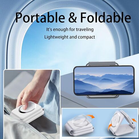 3 in-1 Charging Station for Apple Multiple Devices，Foldable Magnetic Wireless Charger Pad，Travel Charging Station for iPhone15 14 13 12 Series Watch & AirpodsPro/3/2 in Saudi Arabia