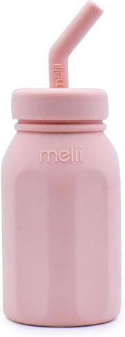 melii Silicone Water Bottle with Straw for Babies, Toddlers & Kids, BPA Free, Blue in Saudi Arabia