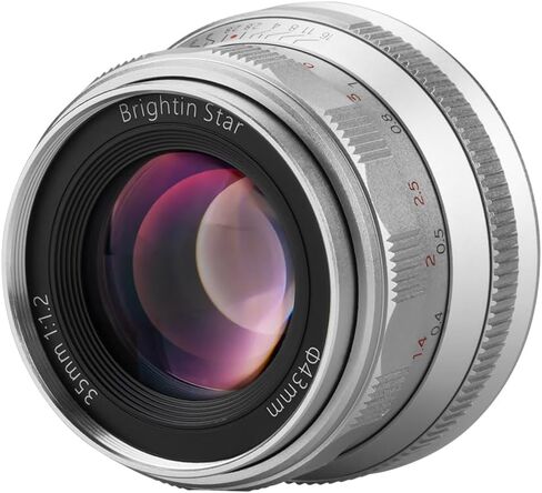 35mm F1.2 MF APS-C Manual Focus Prime Lens for Panasonic Olympus Micro 4/3 Mirrorless Cameras, MFT Large Aperture, Fit for LUMIX G7, G7KS, GX85, GX9, G95, GH5, GH6, G100, G9-Black in Kuwait