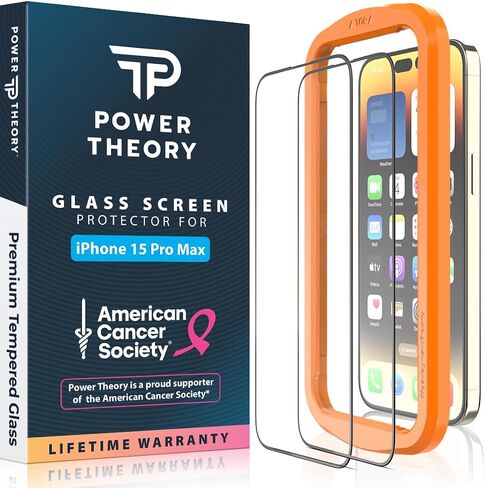Power Theory compatible with iPhone 16 Pro Max Privacy Screen Protector Shatterproof Tempered Glass, 2 Pack, Easy installation, Anti-Spy, Bubble Free, Case Friendly, Anti-Scratch, Anti-Smudge in Kuwait