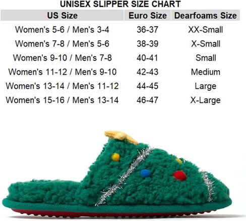 Dearfoams Unisex Ugly Sweater Closed Toe Scuff Slipper, Tree, 7-8 US Women in Saudi Arabia