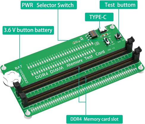 جهاز اختبار ذاكرة DDR4، بطاقة اختبار ذاكرة DDR4 للكمبيوتر المكتبي مع مؤشرات LED لذاكرة DDR4 للكمبيوتر المكتبي in Kuwait